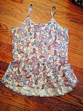 Almost Famous Too Tank Top Girls 10/12 Multicolor Peplum Sleeveless Blouse